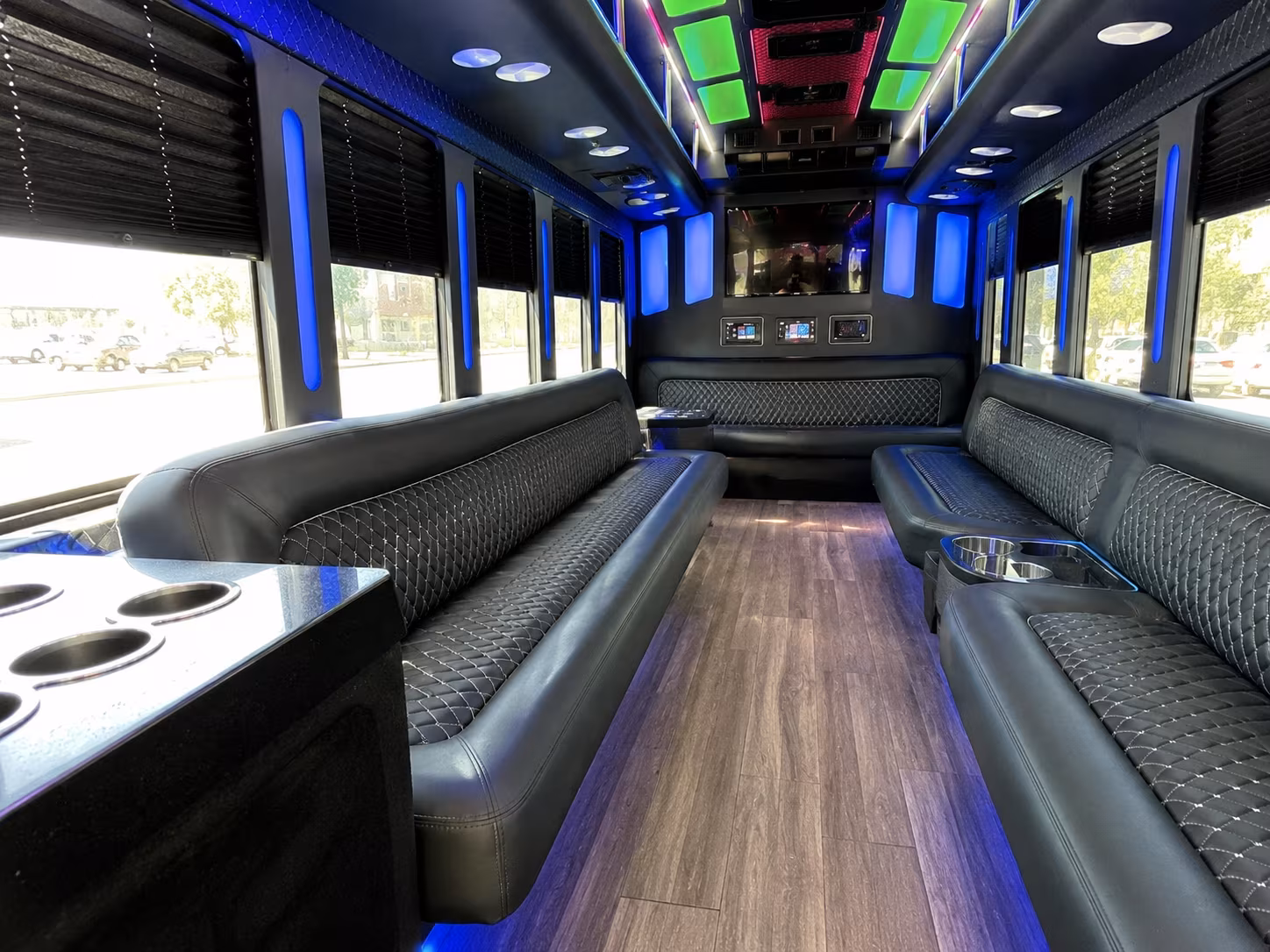 brookhaven 15 passenger party bus inside