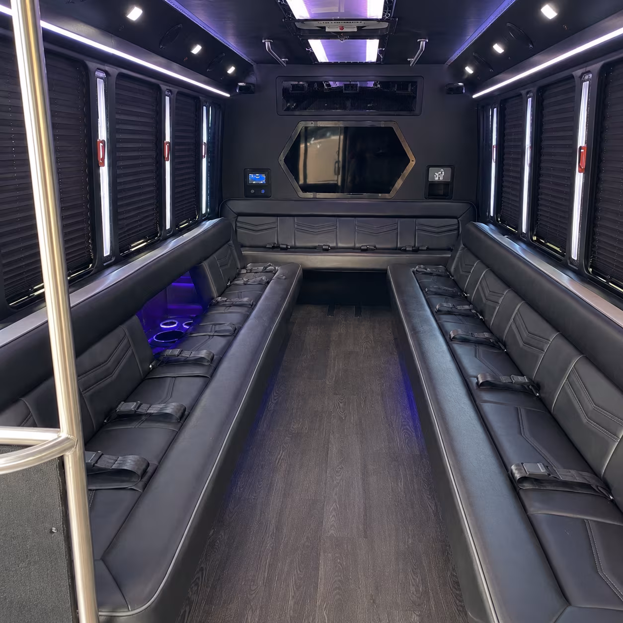 brookhaven 18 passenger party bus interior