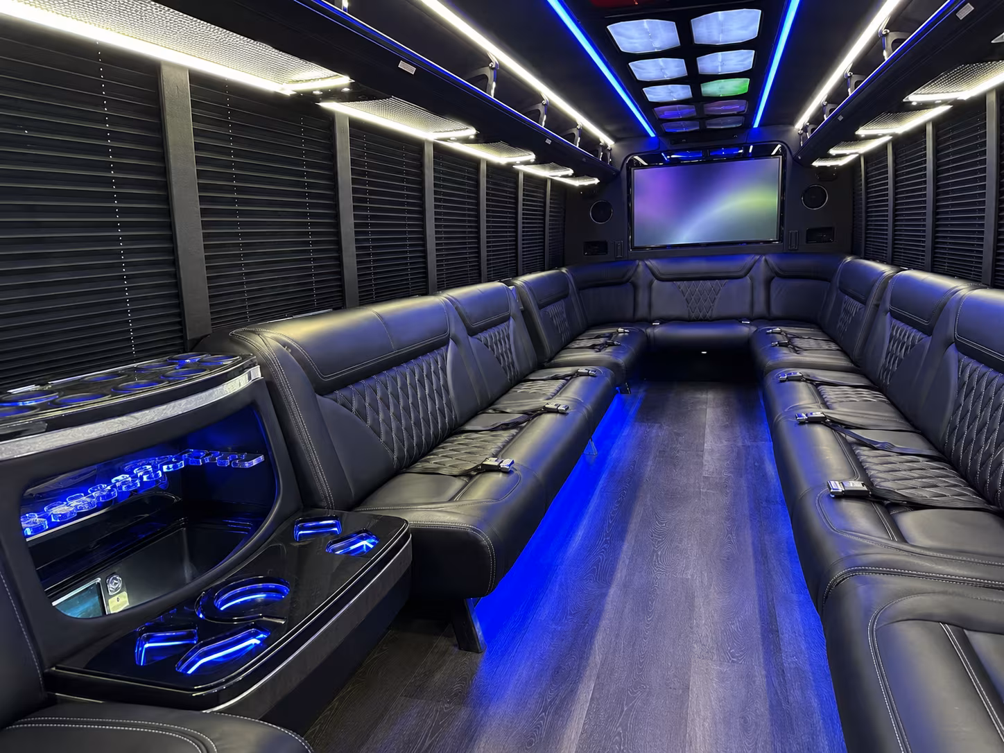 brookhaven 20 passenger party bus inside