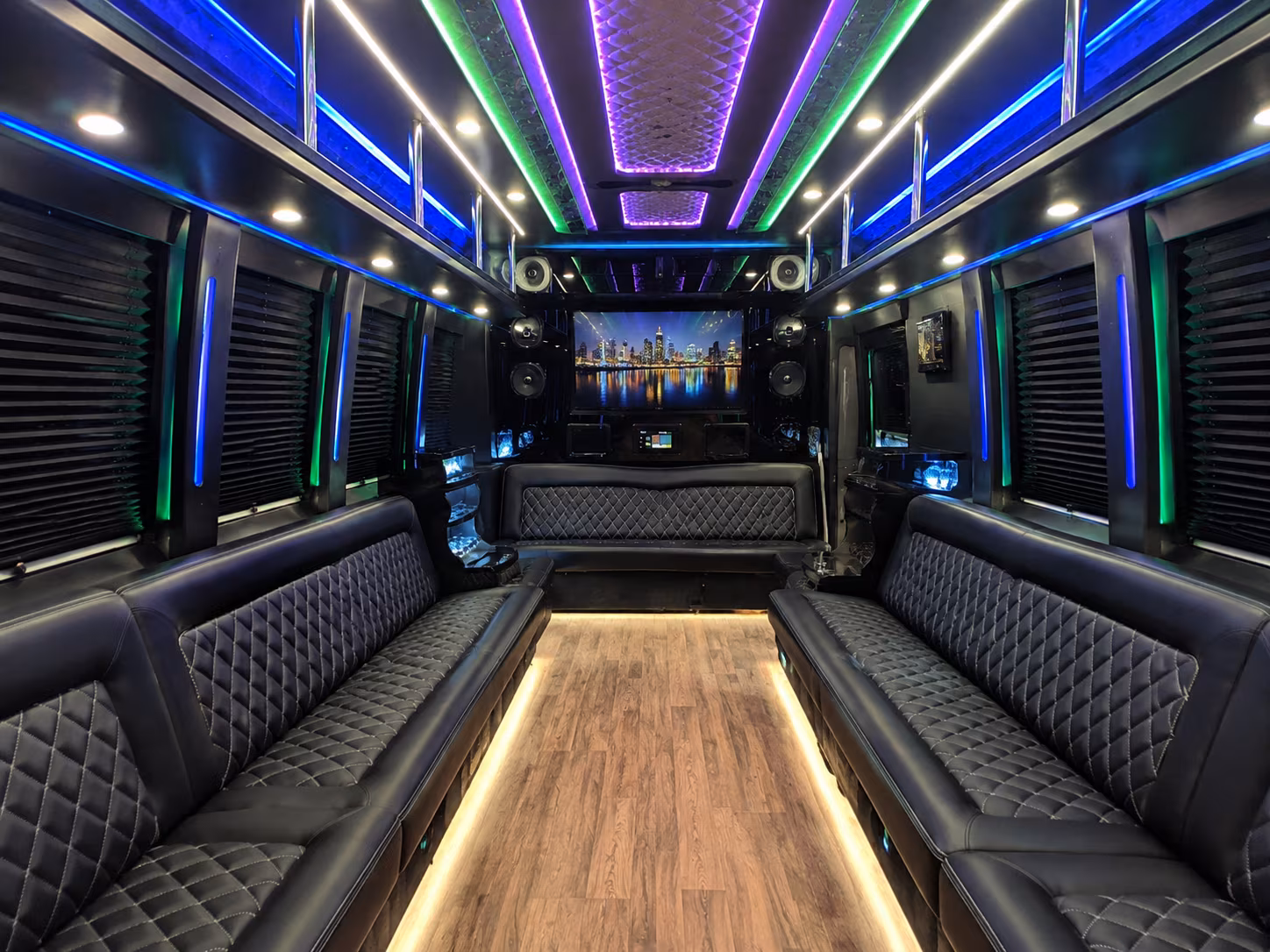 brookhaven 25 passenger party bus interior