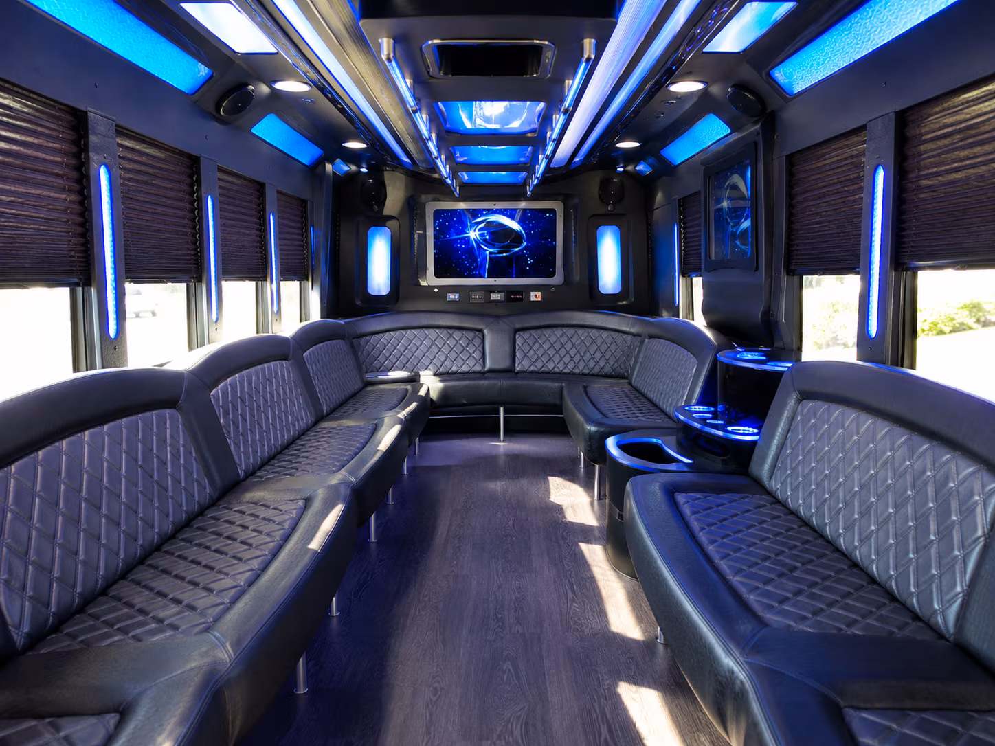 brookhaven 28 passenger party bus inside