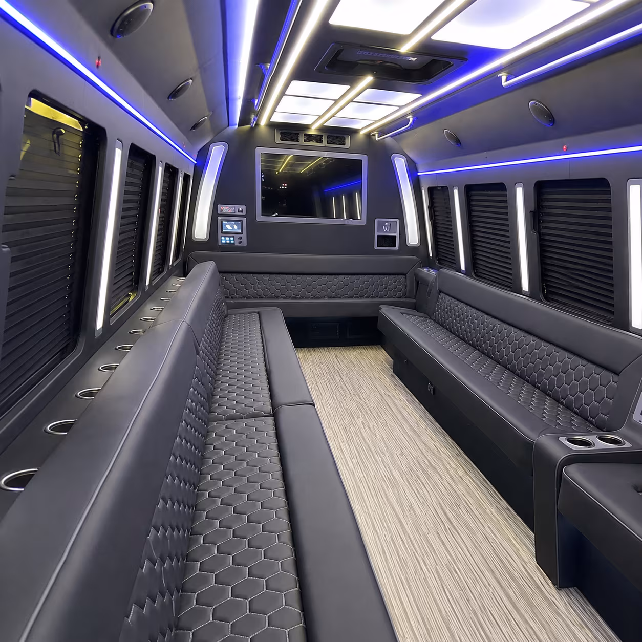 brookhaven 40 passenger party bus inside